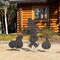 Set of 2 36"H S/3 Fall Metal Scarecrow Silhouette Yard Stakes(KD)